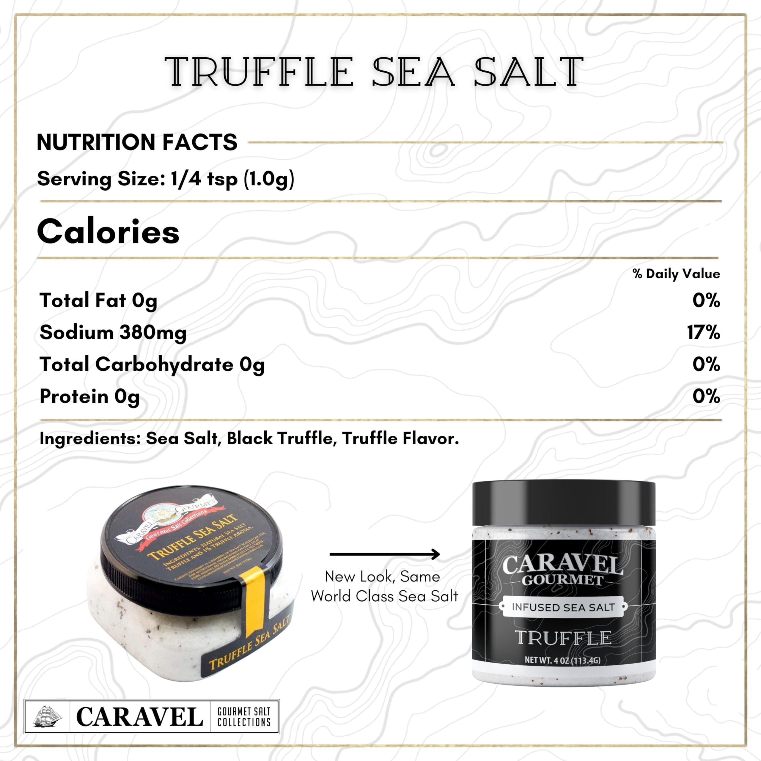 Caravel Gourmet Truffle Sea Salt - 4 oz Jar 3-Pack