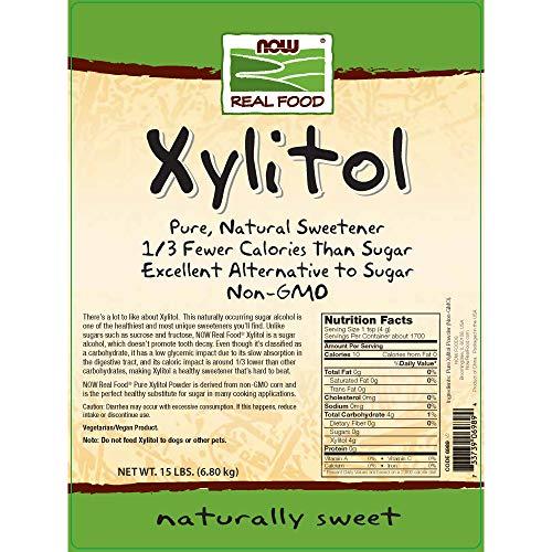 NOW NOW Foods, Xylitol, Pure with No Added Ingredients, Keto-Friendly, Low Glycemic Impact, Low Calorie, 15-Pound (Packaging May Vary)