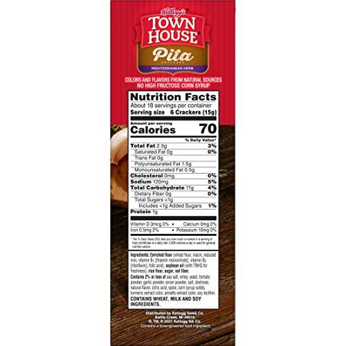 Town House Town House Pita Crackers Oven Baked Crackers, Party Snacks, Mediterranean Herb, 9.5oz Box (1 Box)