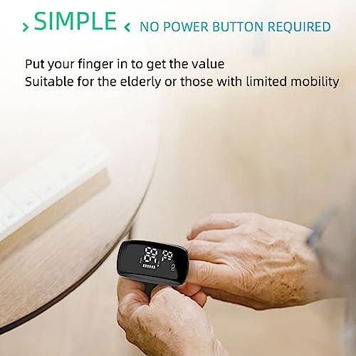 Hummingbird Pulse Oximeter Fingertip, Pulse Oximeter Rechargeable,Pulse Oximeter with Rechargeable, Fingertip Blood Oxygen Saturation Monitor Rechargeable, Accurate Fast SpO2 Reading (Black)
