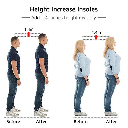 SQHT SQHT Height Increase Insoles - Heel Lift Inserts for Leg Length Discrepancies and Achilles Tendonitis, Heel Cups for Men and Women (Small (1.4" Height))