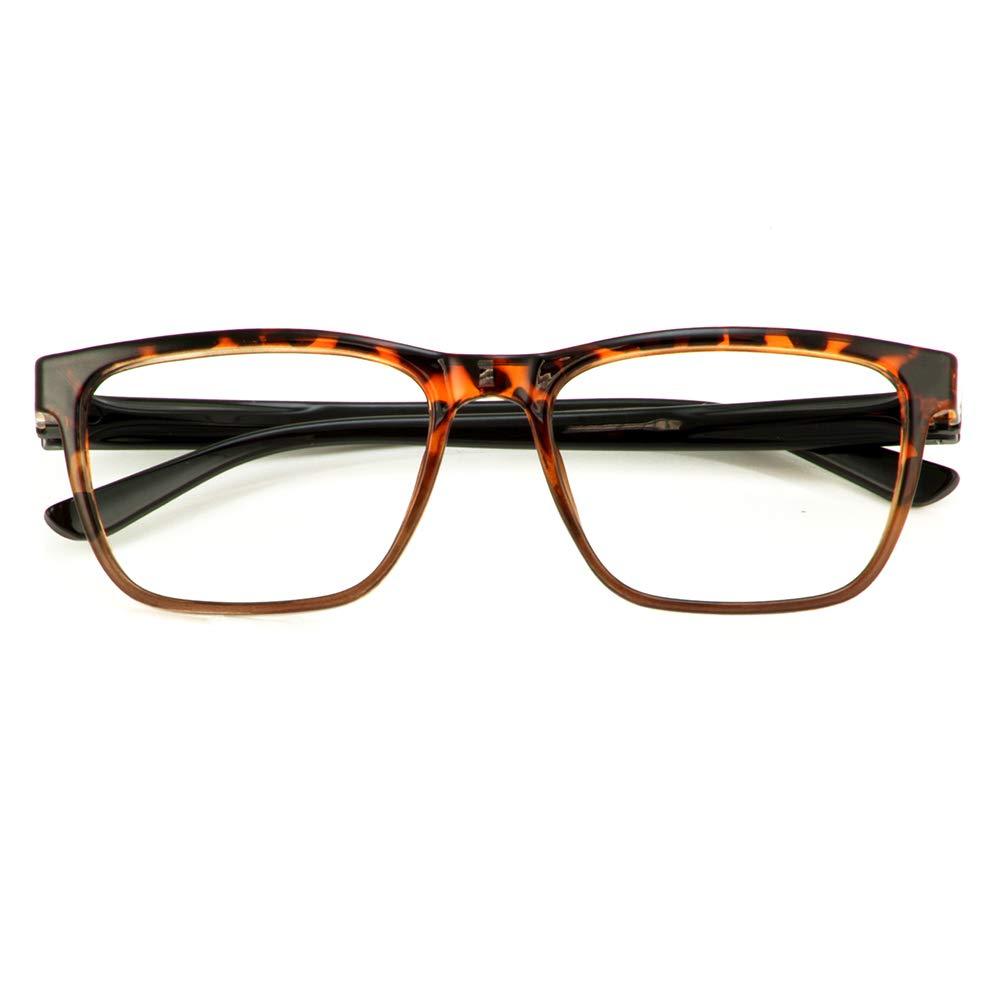 BUNNY EYEZ BUNNY EYEZ Guyz Readers - BENNY - Reading Glasses with a Tiltable & Flippable Frame - Chic & Modern Design - Diopter Strength of +1.50 to +3.00 - Brown Crystal/Black, 3.00