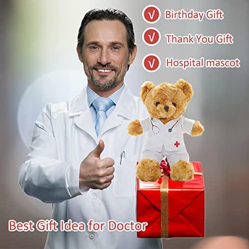 MeterBear Personalized Teddy Bear with Custom Text/Blessing, Bear Stuffed Animal Plush as Nurse Gift/Doctor Gift for Women/Men, Personalized Gift for Nurse/Doctor/Medical Student Graduation (8IN-Doctor 3)