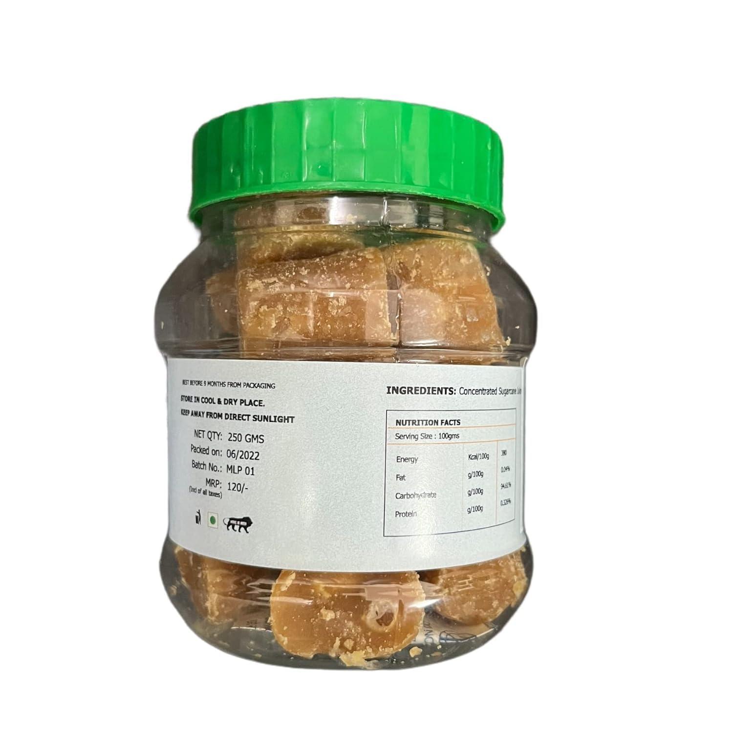 Generic Generic Organic Jaggery cubes 250g Pure Natural desi gud/gur/ .Chemical free jaggery., 8.82 Ounce (Pack of 1)