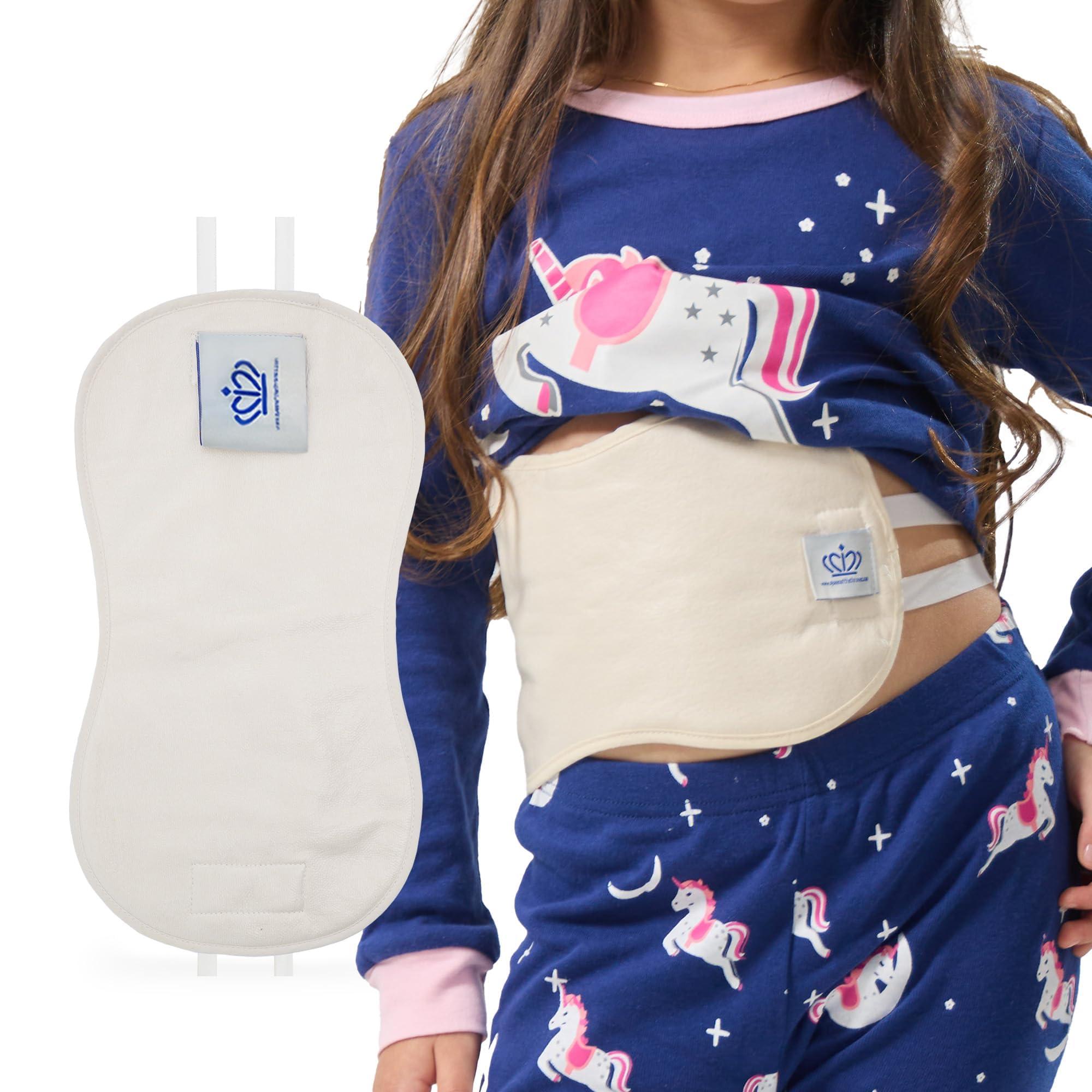 QUEEN OF THE THRONES QUEEN OF THE THRONES Castor Oil Pack for Kids - Heatless, Less-Mess, Reusable - Organic Cotton Flannel, Comfort Fit, Soft Straps & Naturopathic Doctor Designed (Castor Oil Sold Separately)