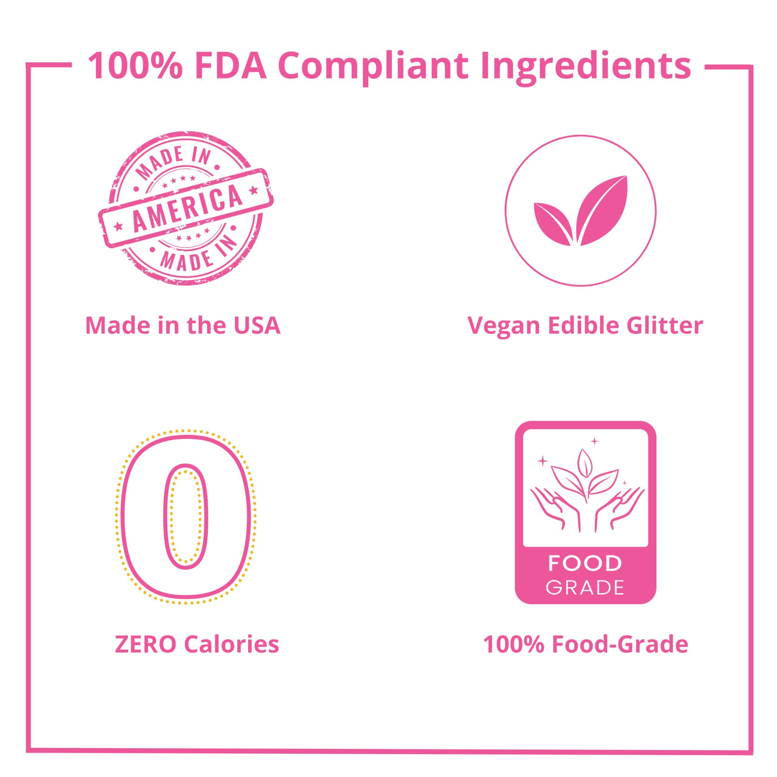 Glitter Faced Glitter Faced - Edible Glitter for Cocktails & Drinks - Mess-Free Glitter Drop, Food-Grade, 0 Cal, Sparkle Luster Dust, Drink Glitter for Enhanced Shine, Halloween or Christmas Party, 30ml (Blush)