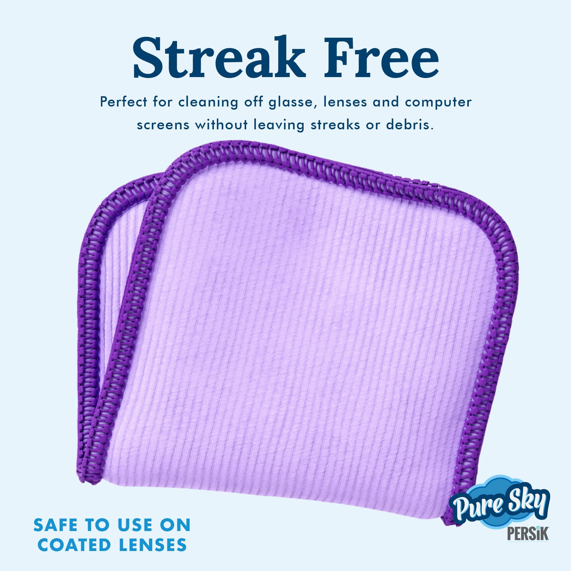 persik persik Pure-Sky Ultra-Microfiber Cleaning Cloth Streak Free - JUST ADD Water No Detergents Needed - Includes Window and Glass Cleaning Towel Pack of 2 + Eyeglasses Cleaning Cloth Pack of 2