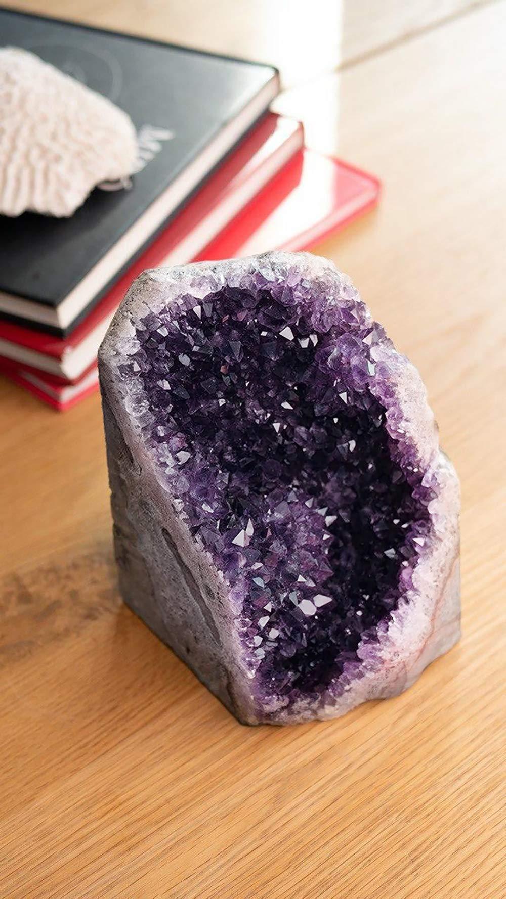 EMPORION EMPORION Large Natural Amethyst (8 lb to 10 lb) Crystal Clusters Stone from Uruguay Raw Geode Quartz - Deep Purple Color