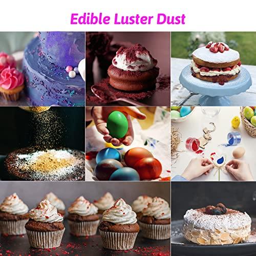 SIMEKKO Edible Glitter Burgundy Dust for Drinks: SIMEKKO Luster Dust Edible Suit for Wine,Cocktails, Champagne, Drinks & Beverages. Luster Dust Edible for Baking Cake Decoration(2bottles, 4gram each bottle)
