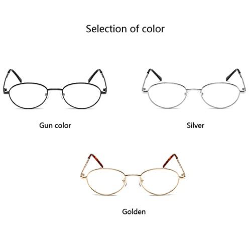 WWWL WWWL Reading Glasses, Retro Oval Reading Glasses, Anti-Blue Light, Metal Frame Eyeglasses for Women&Man, Computer Glasses (Color : A, Size : +1)