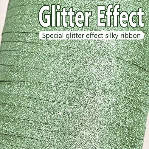 PartyWoo PartyWoo Green Ribbon, 500 Yard Curling Ribbon for Crafts, Balloon Ribbon, Glitter Ribbon for Gift Wrapping, Ribbon for Balloons String, Christmas Curling Ribbon(1 Roll)