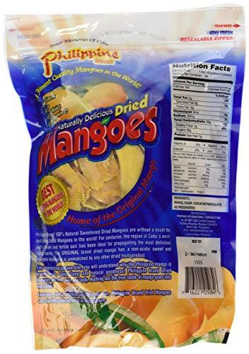 Philippine Dried Mangoes Philippine Brand Naturally Delicious Dried Mangoes Tree Ripened Value Bag 4Pack (30 Ounces) Xkllff