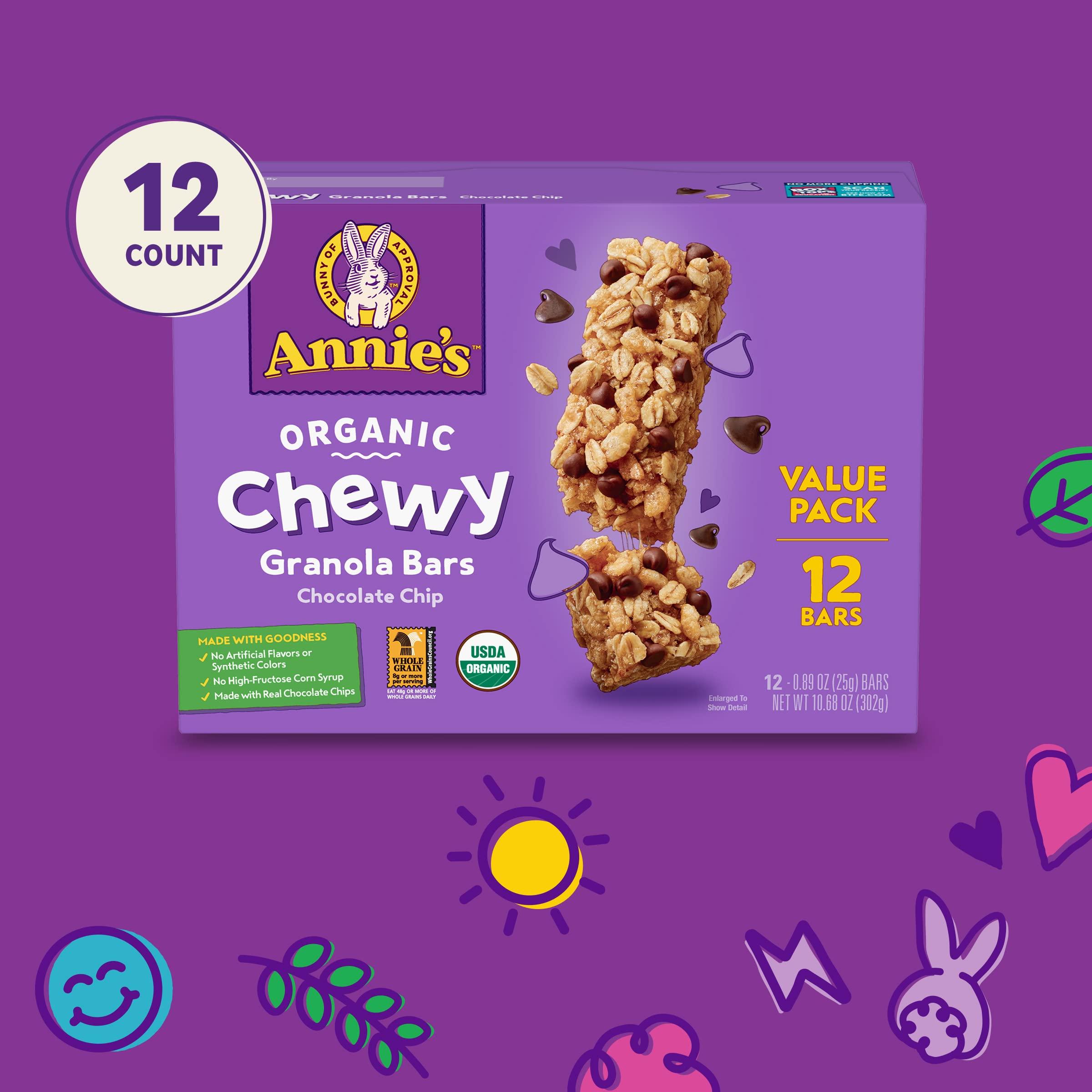 Annie's Homegrown Annie\'s Organic Chewy Granola Bars, Chocolate Chip, 12 ct