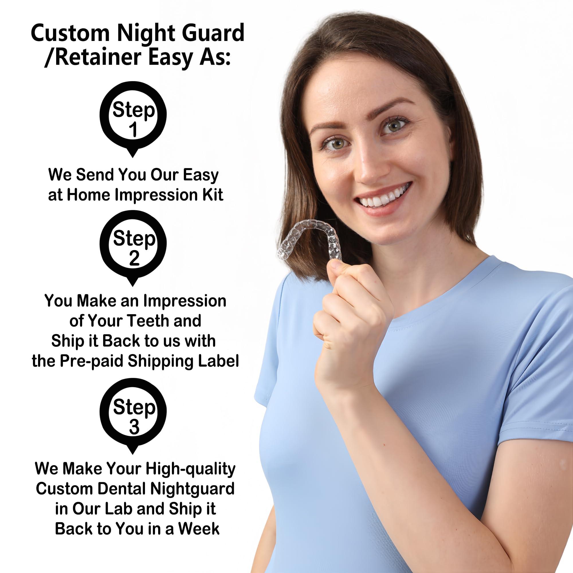 Candyying Custom Dental Night Guard, Custom Mouth Teeth Guards Against Teeth Grinding/Clenching Dental Retainer for TMJ Relief and Bruxism (One Lower Guard)