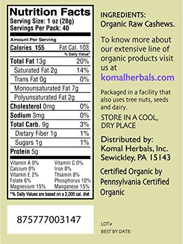 Kazana Whole Foods Kazana Organic Raw Cashews 2.5 lbs (2.5)