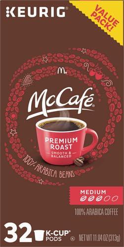 McCafe McCafe Premium Roast, Keurig Single Serve K-Cup Pods, Medium Roast Coffee Pods, 32 Count