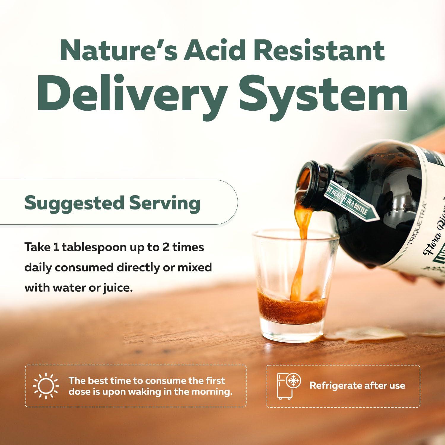 Triquetra Health Flora Biome - Live Probiotic, Prebiotic, & Postbiotic Organic Live-Culture 10 Probiotic Strains, 18 Fermented Herbs - Complete Gut Health & Microbiome Optimizer (16 oz)