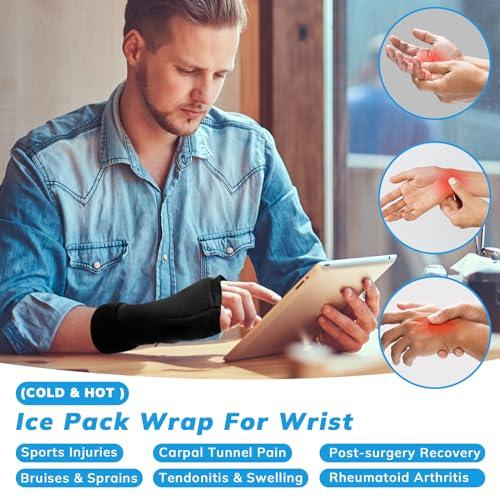 DR. MUSCLE\'S DR. MUSCLE\'S Wrist Ice Pack Wrap for Carpal Tunnel Relief, Hand Ice Pack Glove for Injuries, Hot & Cold Therapy Gel Cold Pack for Hand Arthritis, Tendonitis, Swelling, Working Hands, Surgery Recovery