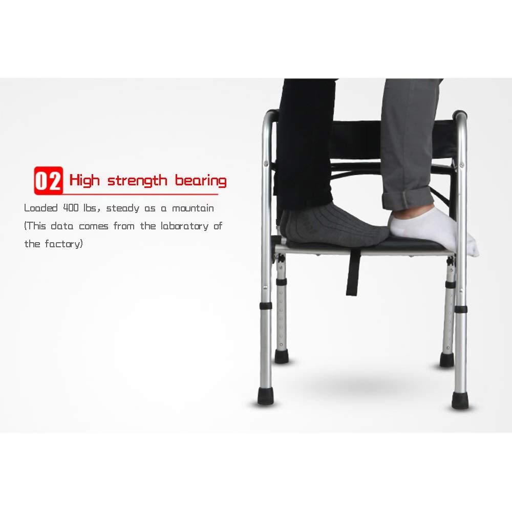 Bseack Bseack Rollator Walker Folding Travel Walker for Seniorswith Wheels Compact Walker Adjustable Hight with Handbrake Aluminum Walking Frame (Color : Standard)