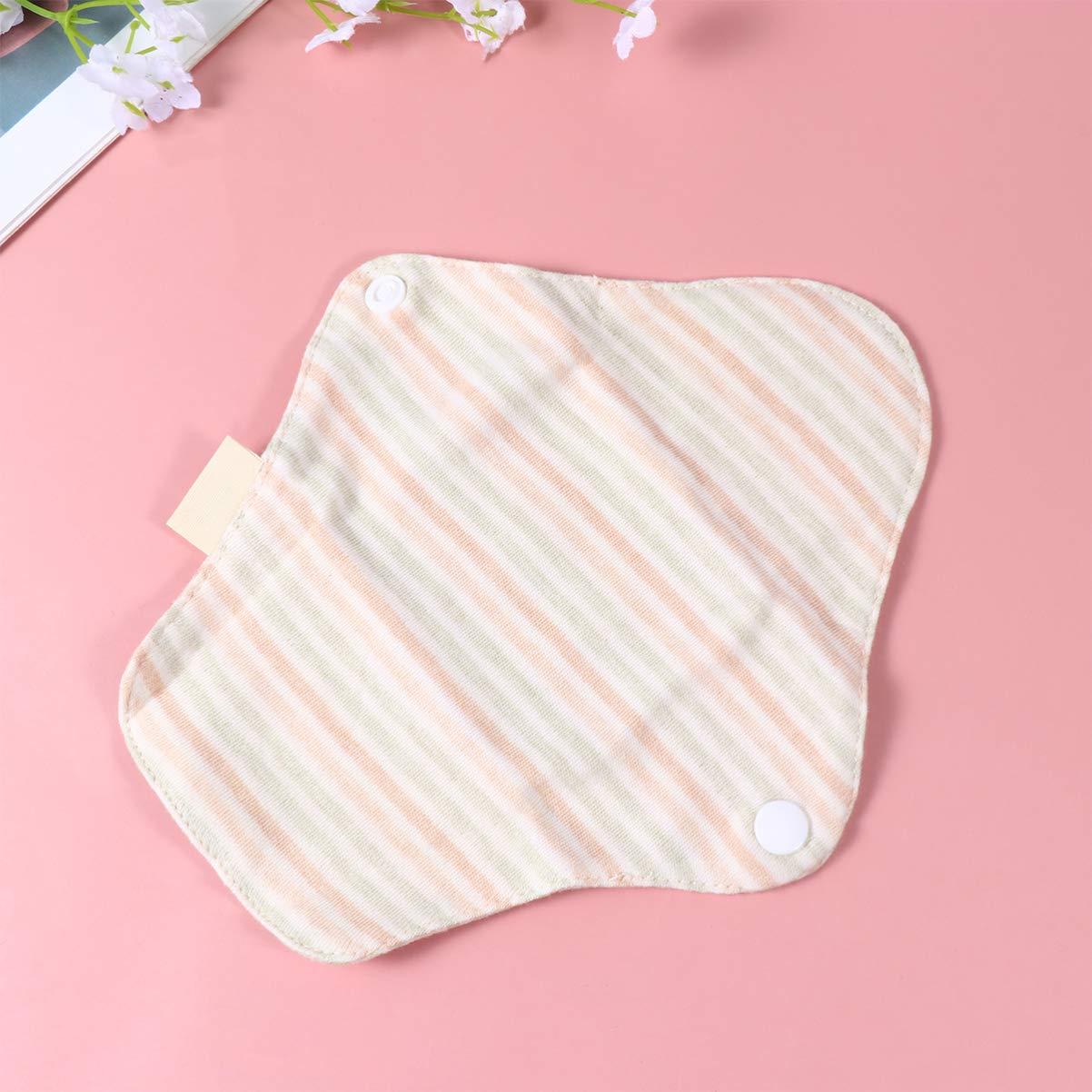 EXCEART 5pcs Reusable Pads Washable Cotton Mama Cloth Menstrual Pads Panty Liner Incontinence Napkins Towel for Women Lady Random Pattern