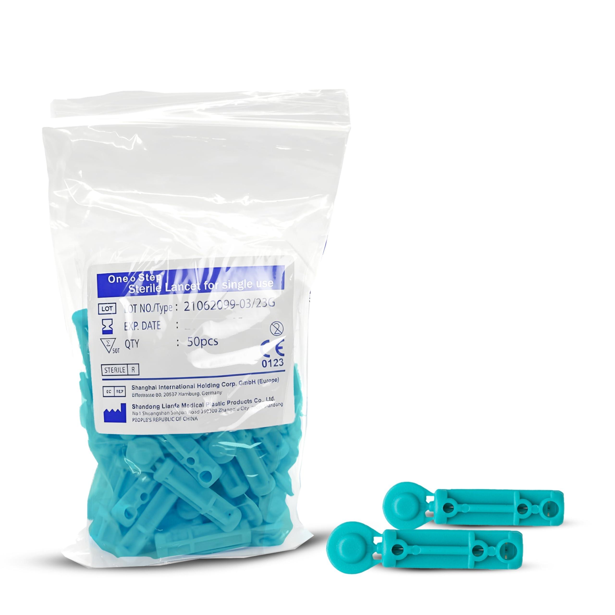 One Step One Step Sterile 28g Lancets, 400 x Lancets for Diabetes Testing, Twist Top Sterile 28 Gauge Diabetic Blood Lancet, Single Use Glucose, Sugar, Keto Pen Style Needle, Fits Most Lancing Devices