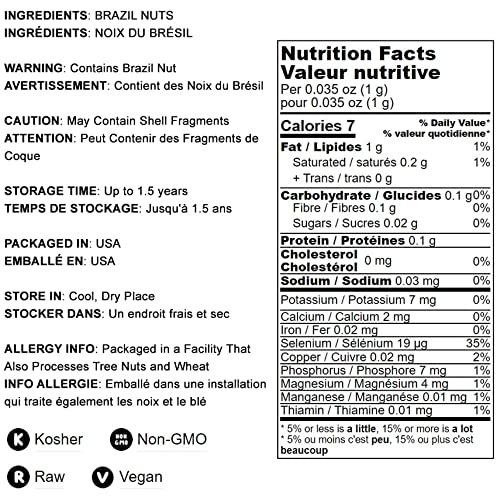 Food to Live Food to Live - Brazil Nuts, 8 Pounds Non-GMO Verified, Raw,Whole, No Shell,Unsalted,Kosher,Vegan, Keto and Paleo Friendly,Good Source of Selenium, Low Sodium and Low Carb Food, Great Trail Mix Snack