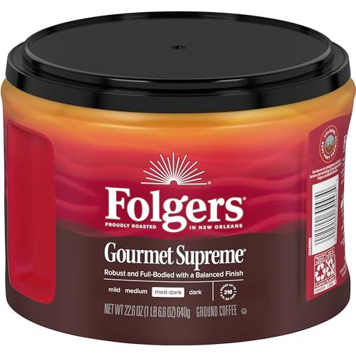 Folgers Folgers Gourmet Supreme Medium-Dark Roast Ground Coffee, 22.6 Ounce Canister