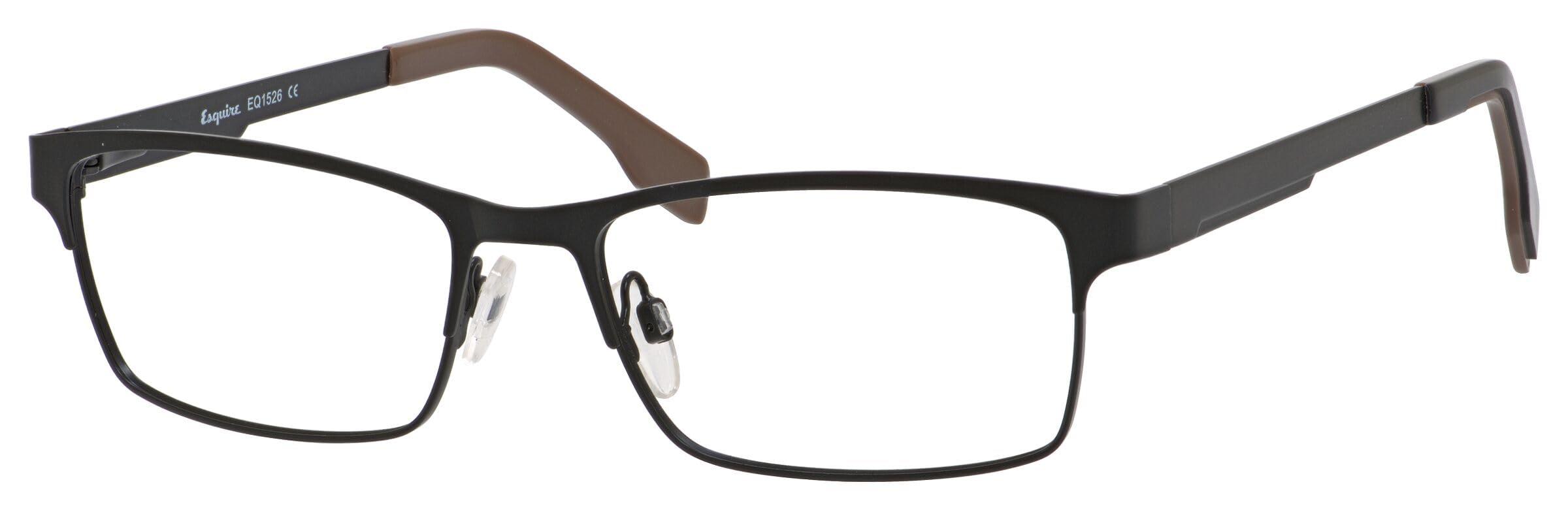 Calabria Calabria Esq 1526 Rectangular Reading Glasses +1.50 Satin Black Men Women