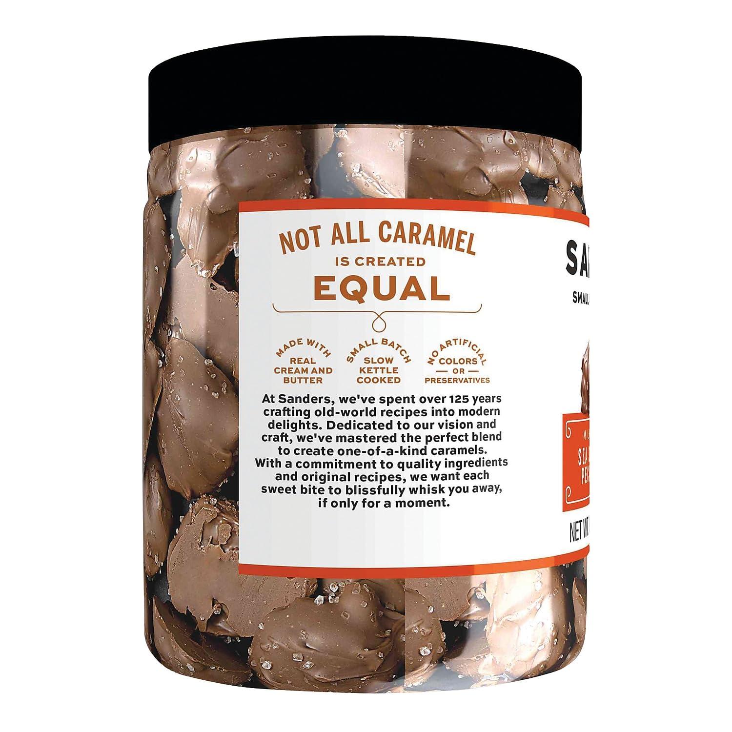 Second Nature Brands Sanders Milk Chocolate Sea Salt Caramel Pecan Clusters - 18 oz Tub