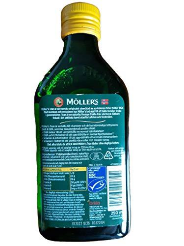 Möllers Möllers Tran Cod Liver Oil 250 ml/ 8.45 fl oz | Citron Flavor | Omega-3 | Fish Liver Oil