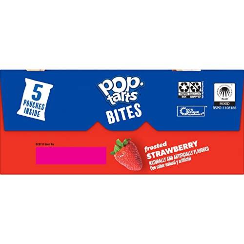Pop-Tarts Pop-Tarts Baked Pastry Bites, Kids Snacks, School Lunch, Frosted Strawberry, 7oz Box (5 Bags)