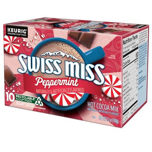 Swiss Miss Swiss Miss Peppermint Hot Cocoa, Keurig Single-Serve K-Cup Pods, 10 Count