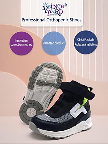 princepard Orthopedic Shoes for Kids,High Top Corrective Sneakers with Arch & Ankle Support for Girls and Boys\' Flat Foot,Anti-Slip Soles Green