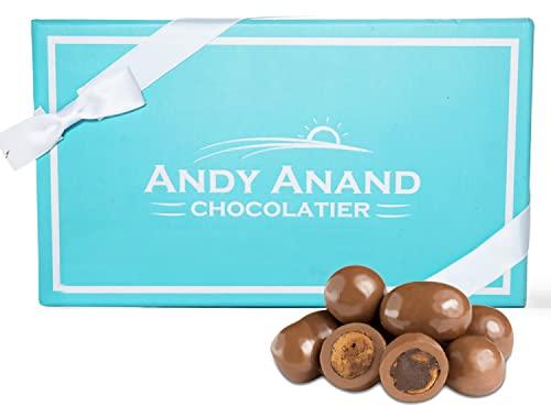 Andy Anand Chocolates Andy Anand Milk Chocolate Covered Cappuccino Biscotti Gift Boxed & Greeting Card, Delicious, Succulent & Crunchy, Birthday, Valentine's Day, Christmas, Holiday Food Gifts, Mothers Day (1 lbs)