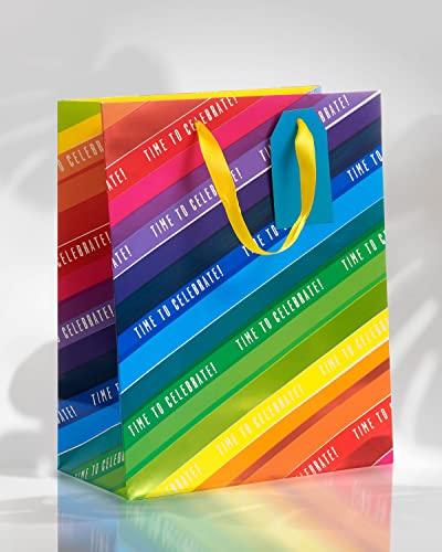 UK Greetings UK Greetings Multipack Of 6 Large Gift Bags With Tags For Any Occasion - Rainbow Design