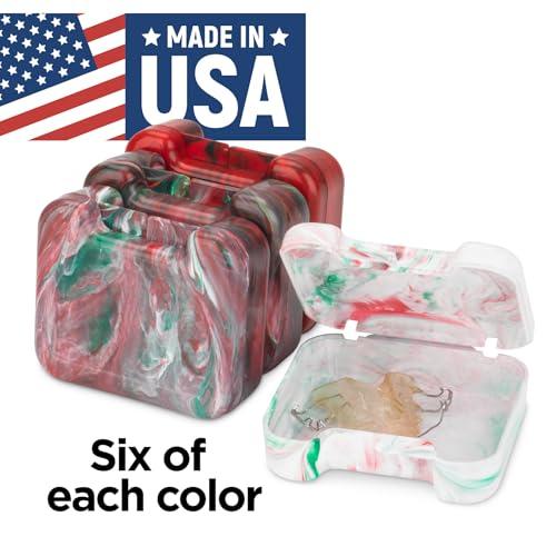 Practicon Practicon Easy Open Retainer Cases, Assorted Cranberry Swirl Colors, Bulk Pack of 24