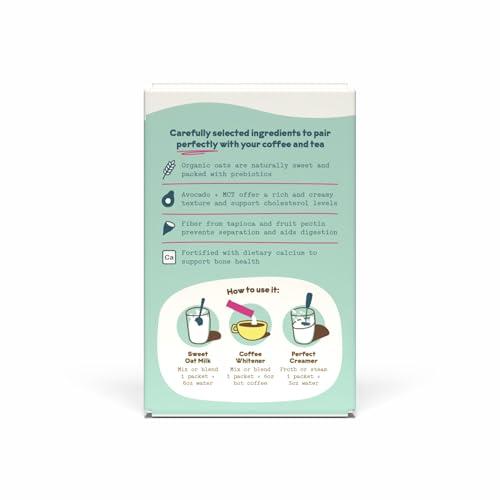 JOI Oat Milk Coffee Creamer, Sweetened 10ct Carton by JOI - Superfood, Vegan, Dairy Free, Plant Based, Kosher, Shelf-Stable, Barista, Fortified with Calcium. Use in Coffee or Protein Shakes. Single Serve.