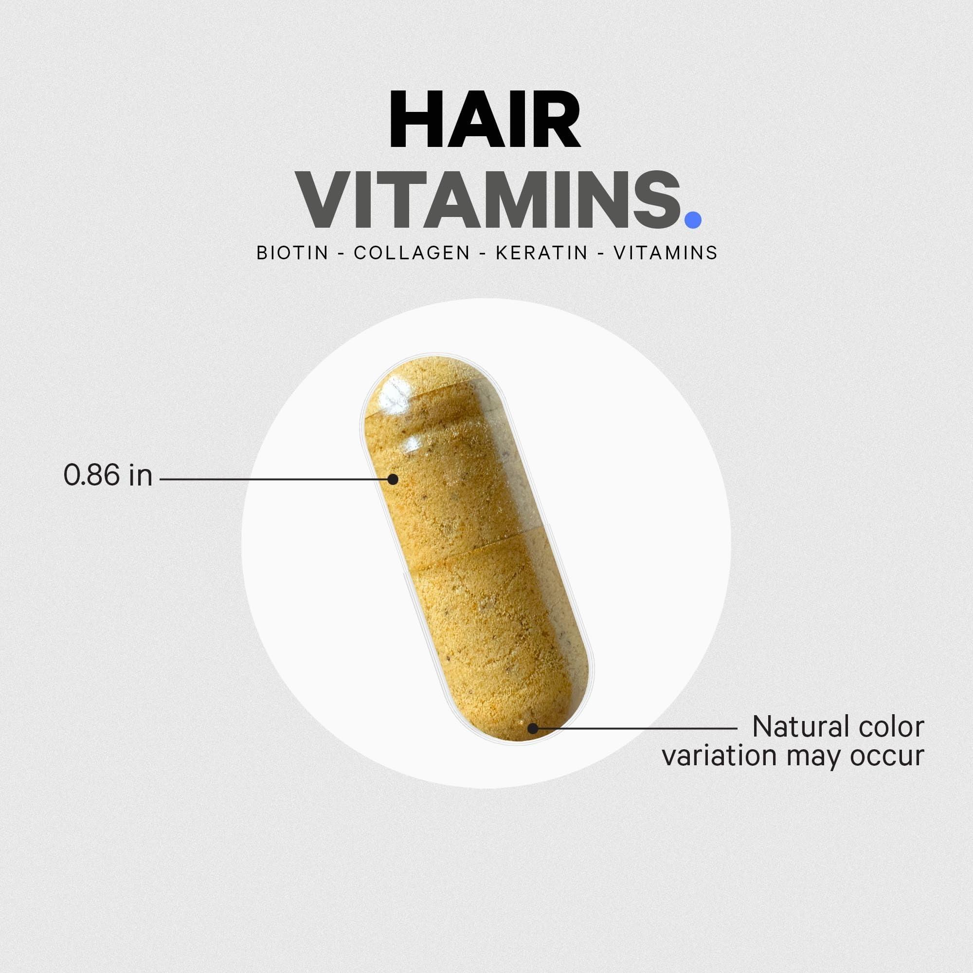 Codeage Codeage Hair Vitamins 10000 mcg Biotin, Keratin, Collagen, Vitamin A, B12, C, D3, E, Zinc, Turmeric, Probiotics, Enzymes, Inositol - Hair Care Support - Healthy Hair Supplement Pills - 2 Pack