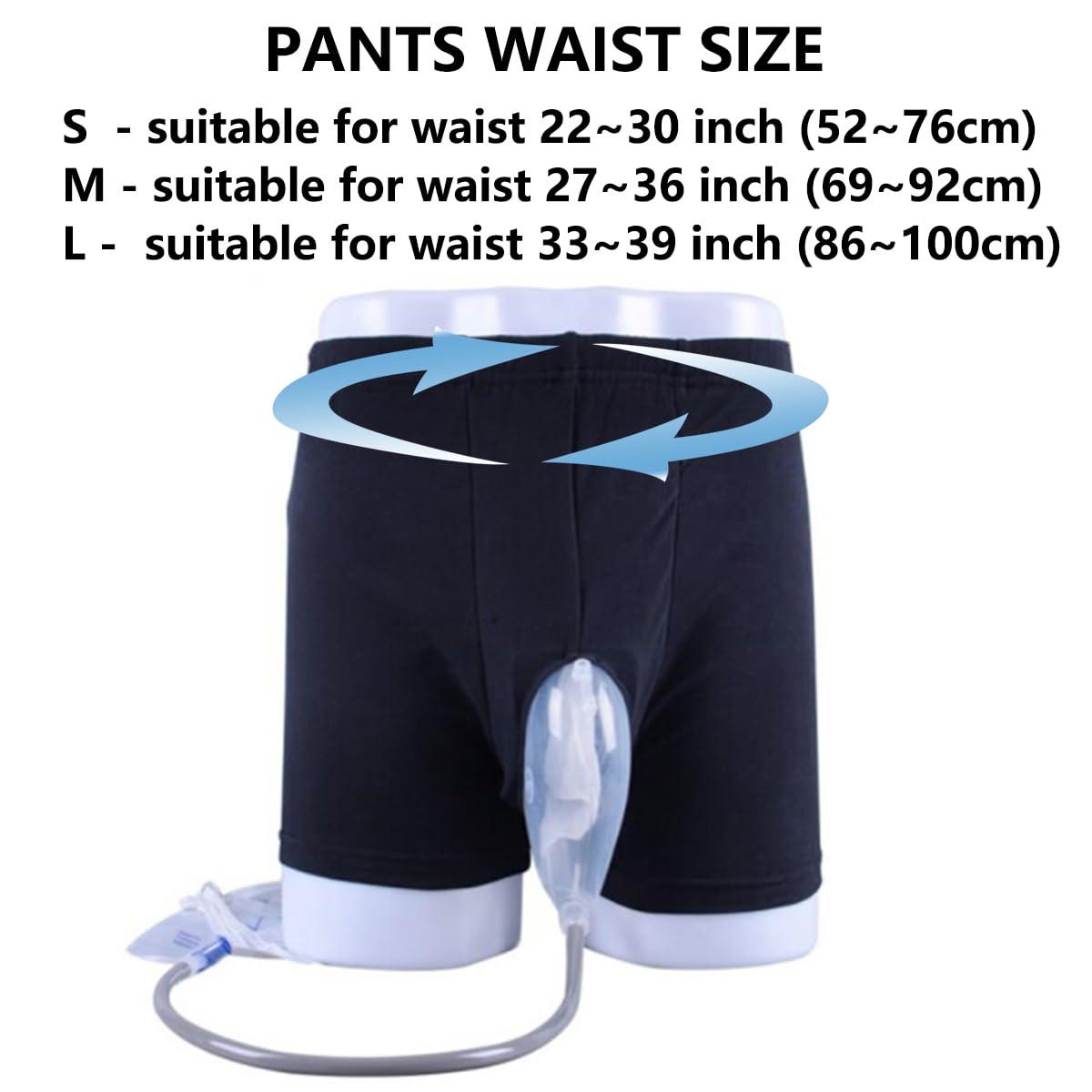 XUIAQZW Male Urine Collector, Wearable Urine Collection Bag for Men, Men\'s Portable External Catheter Device with Two 500ml Urine Bag Reusable (M)