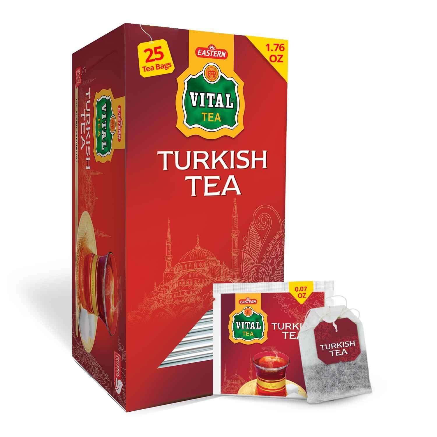 Eastern Vital Tea Turkish Tea Black, Count of 25 Black Tea Bags - Flavourful Taste of Black, Freshly Packed with Heritage Taste of Turkish Tea Bags, Aromatic Tea Beverages by Vital Products