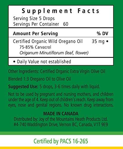 Joy of the Mountains 100% Wild Organic Oregano Oil - 10ml / 0.33 OZ