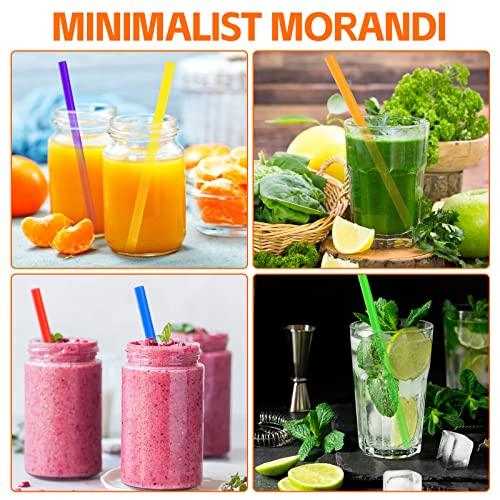SONGNASS 100PCS Jumbo Smoothie Straws,(0.4\" Diameter X8.3\"Long) Colorful Disposable Plastic Large Wide-mouthed Straw