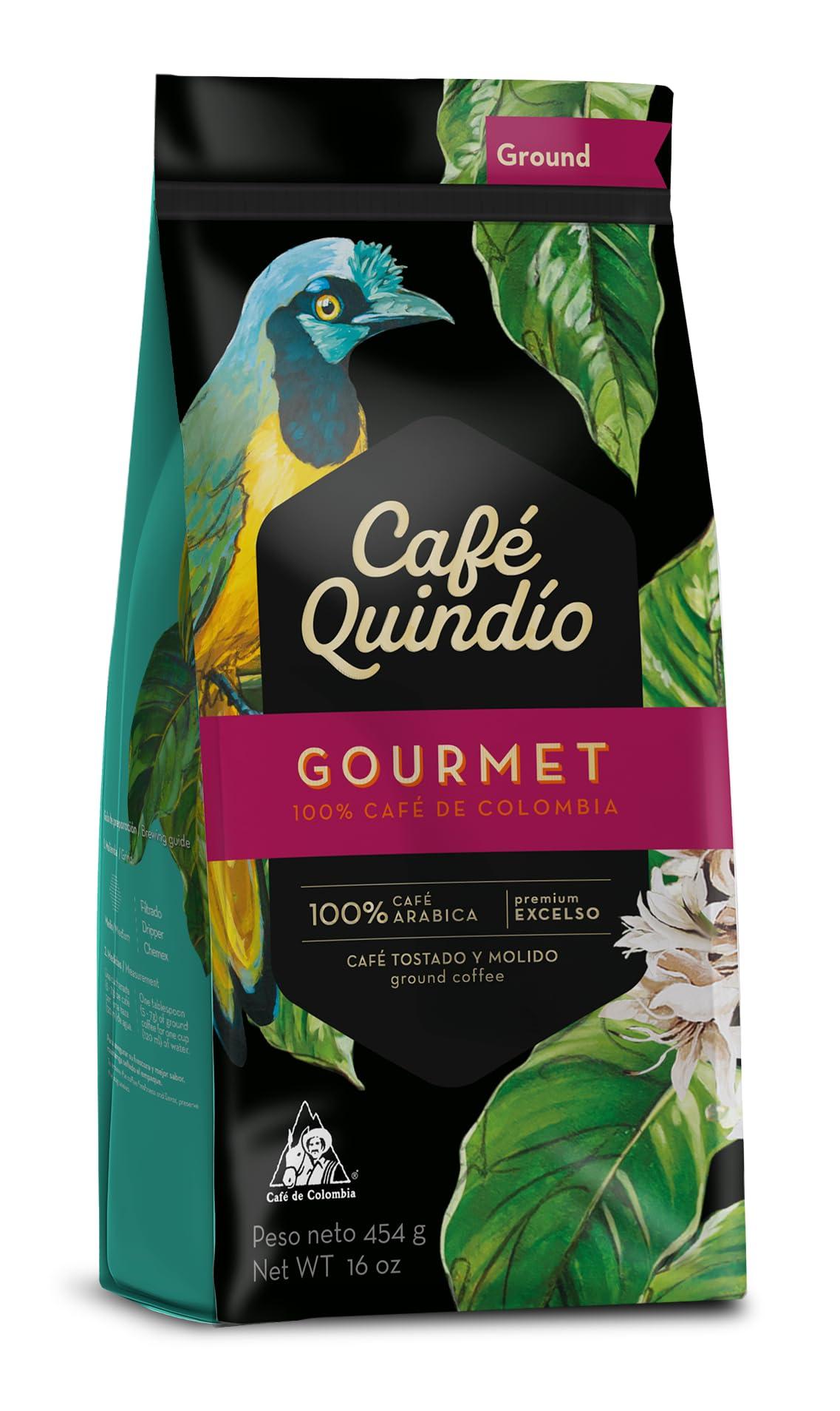 CAFE QUINDIO Cafe Quindio Gourmet Ground Coffee, 100% Colombian Excelso Coffee (16 oz / 454g)