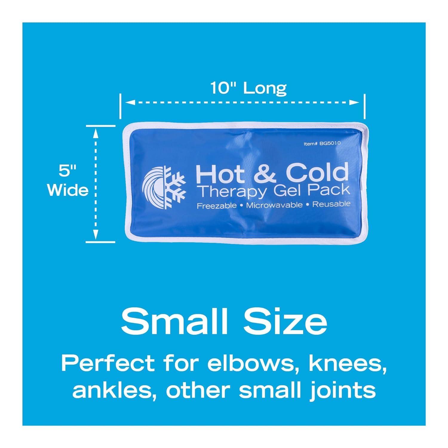 Roscoe Medical Roscoe Medical Gel Ice Packs Reusable and Cold Packs for Injuries Reusable, Shoulder Ice Pack, Knee Ice Pack, Hot and Cold Pack, Ice Pack for Back, 5 x 10 Inches, Small Ice Pack