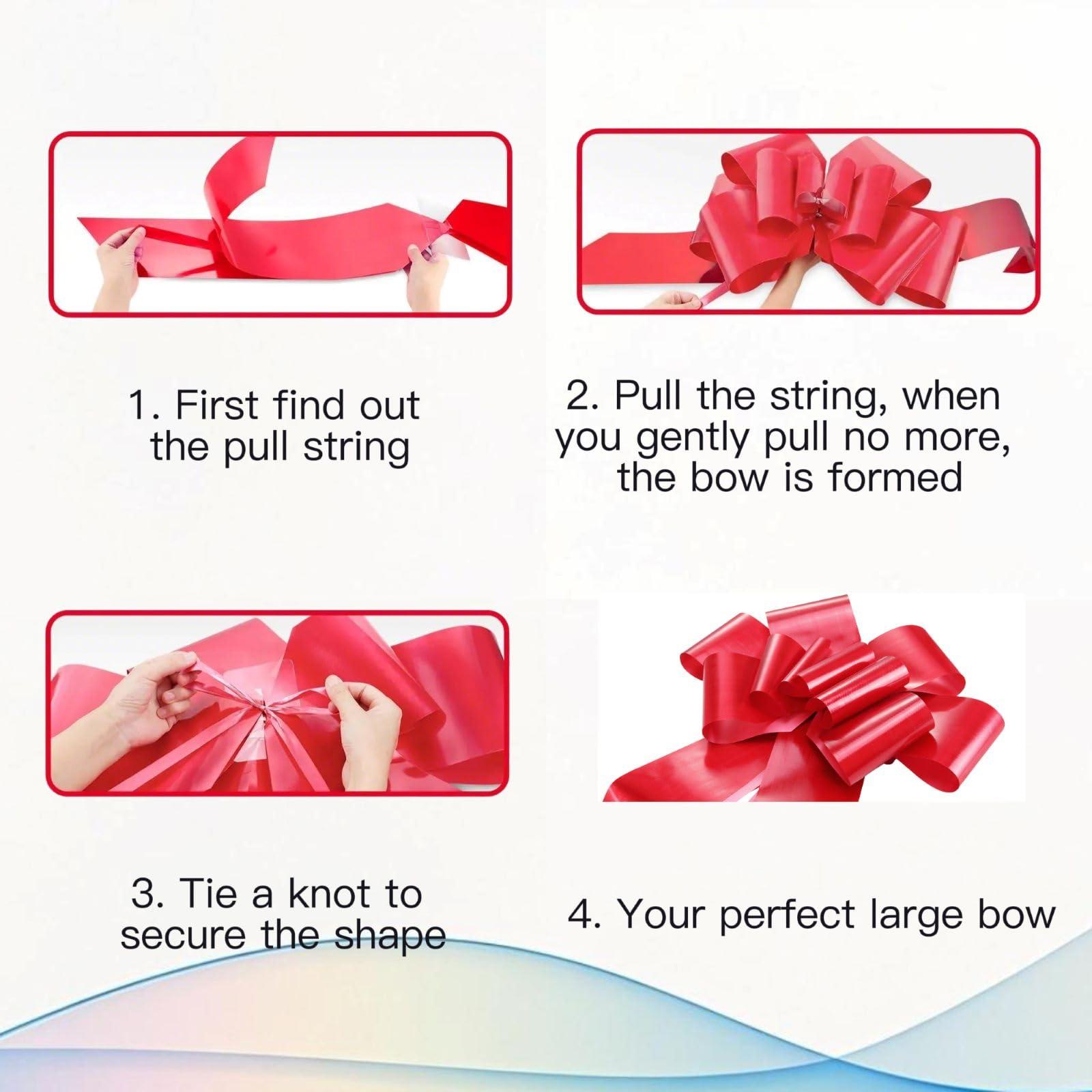 Pinkell Big Car Bow, Big Red Bow, Giant Car Bow, Large Bow, 30 Inch Bow for Large Present Decoration.