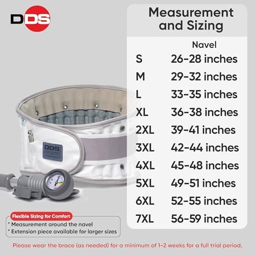 Disc Disease Solutions DDS 300 Decompression Lumbar Back Support Belt for Sciatica, Pneumatic Air Lumbar Traction for Back Pain Relief, Herniated Disc, Lower Back Brace for Women and Men, for Work, Lifting, Driving - Large