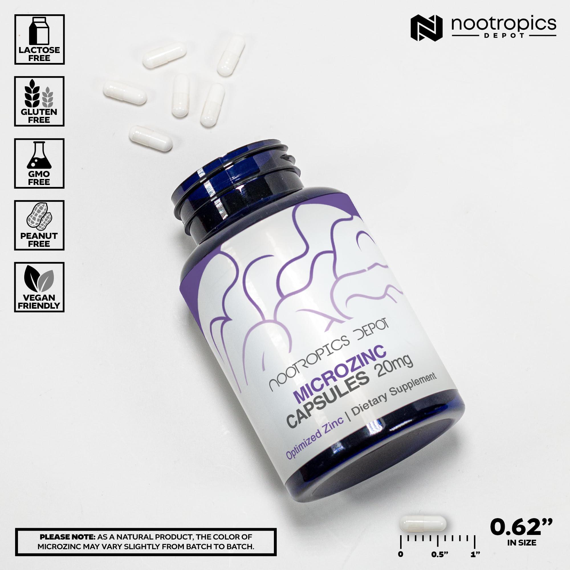 Nootropics Depot Nootropics Depot MicroZinc Capsules | 20mg | Optimized Zinc Supplement | 30 Count