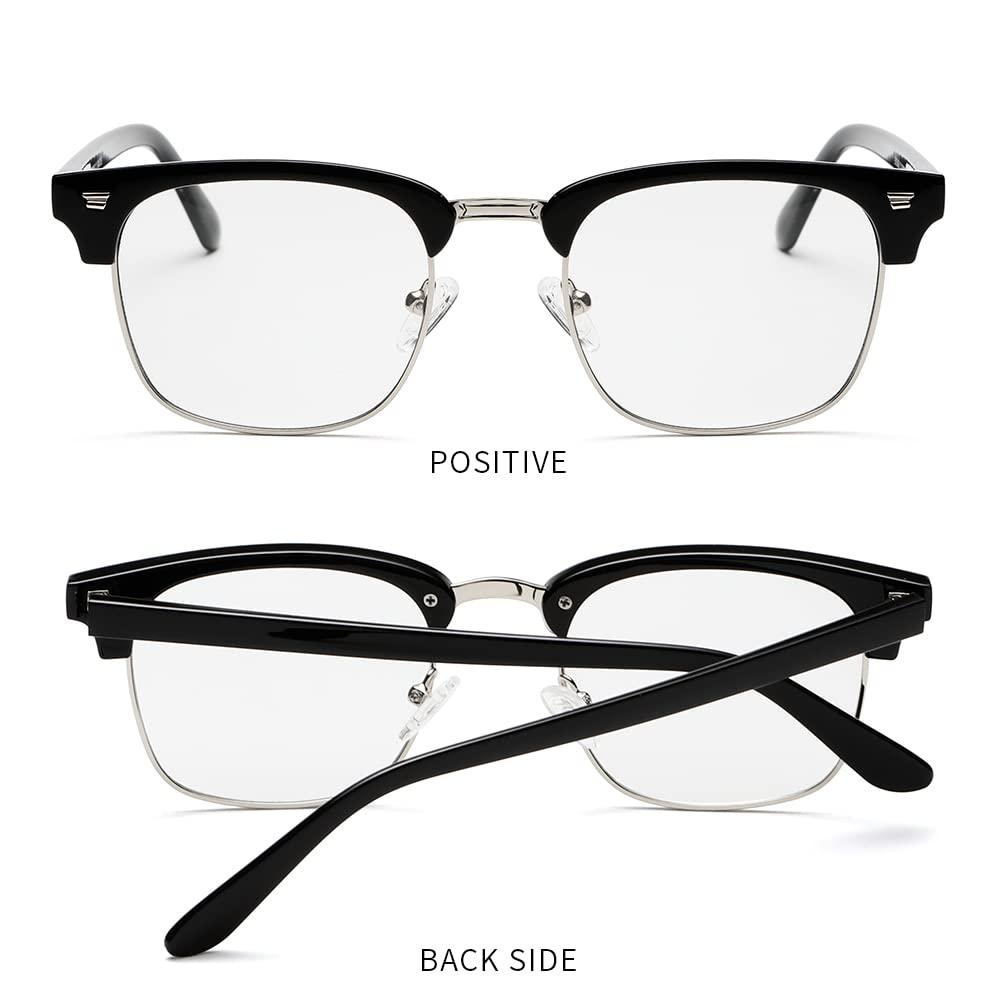 ZAMGIC ZAMGIC Photochromic Sunglasses Blue Light Blocking Glasses for Men and Women Day Night Multi-use Eyeglasses (Shiny Black)