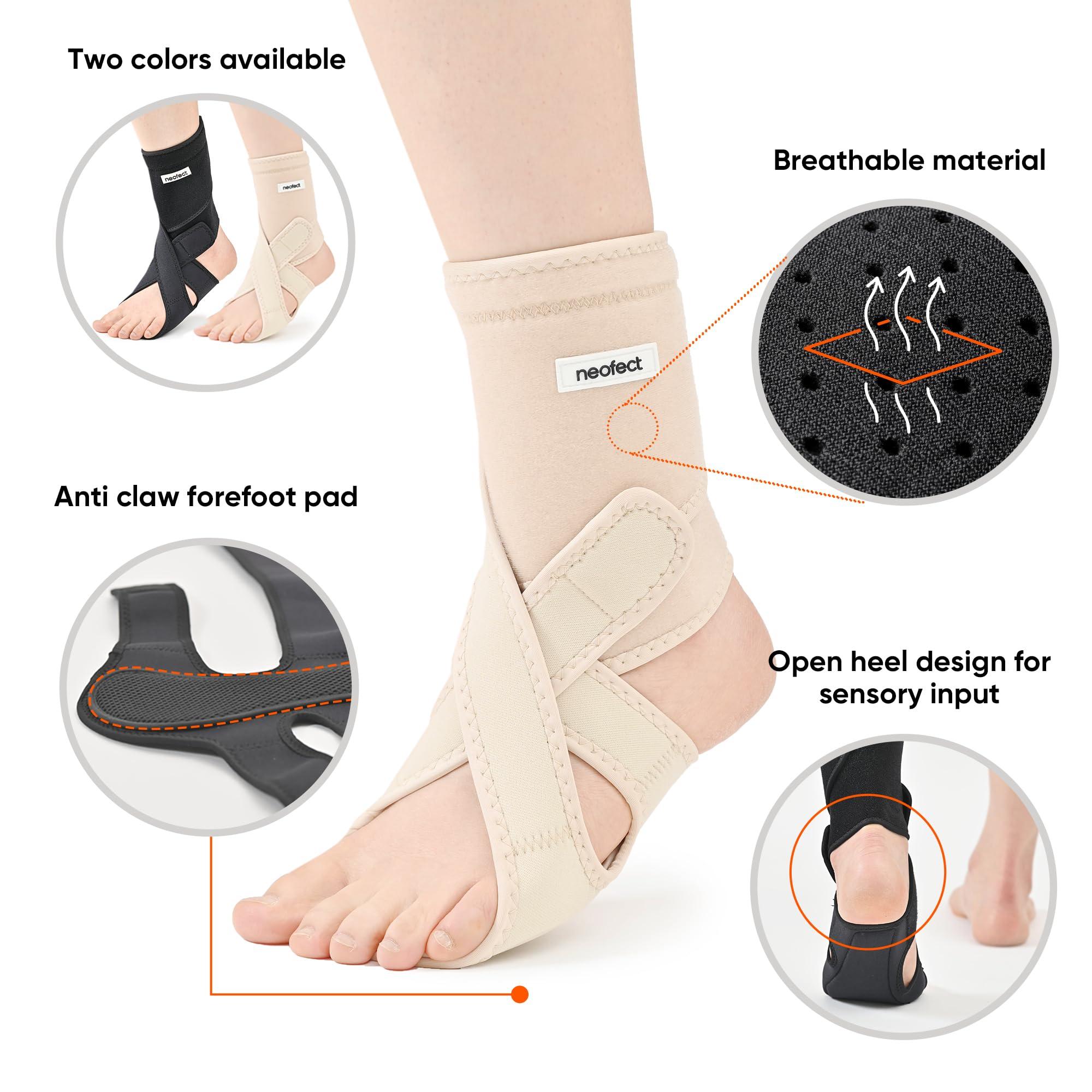 NEOFECT NEOFECT Drop Foot Brace Beige Right AFO Foot Drop Brace for Walking, Drop Foot Brace with Shoes, Stroke Recovery Equipment, Foot Drop Brace for Sleeping, Adjustable Ankle Brace (Right)