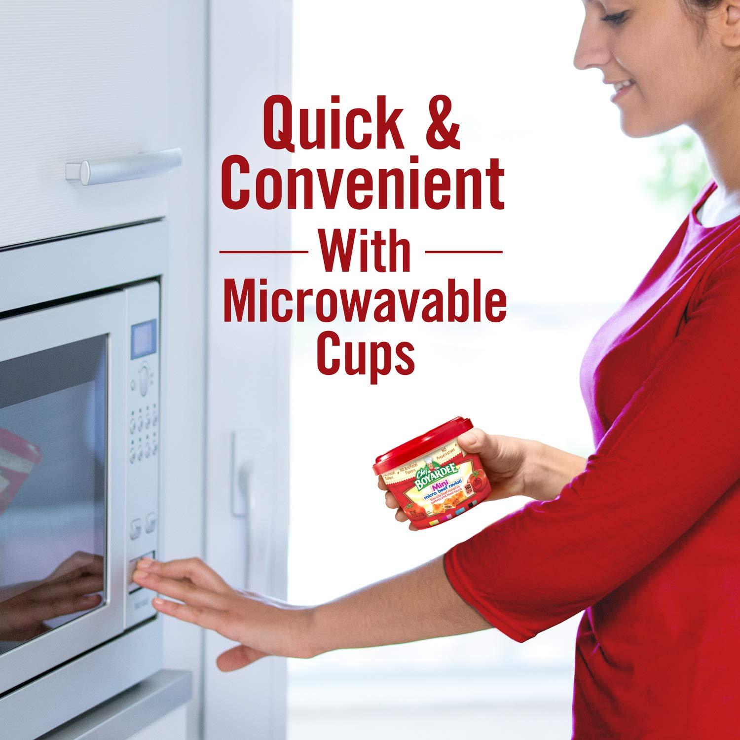 Chef BOYARDEE Chef Boyardee Mini Micro Beef Ravioli, Microwave Food, 7.5 OZ Microwaveable Bowl (12 Bowls)